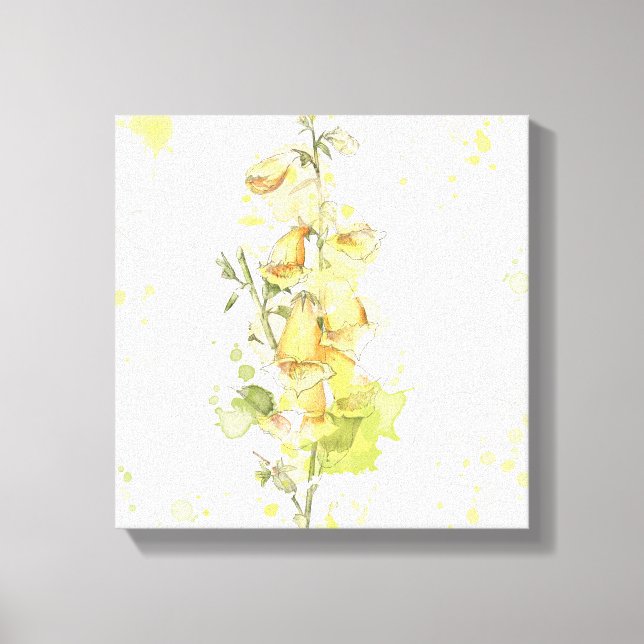 Floral Yellow Splash Canvas Print (Front)