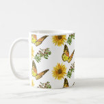 Floral Yellow Sunflower And Butterflies   Coffee Mug at Zazzle