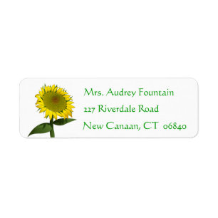 Floral Yellow Sunflower Green Flower Label