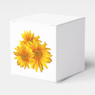 Floral Yellow Sunflower Wedding / Party Favor Boxes