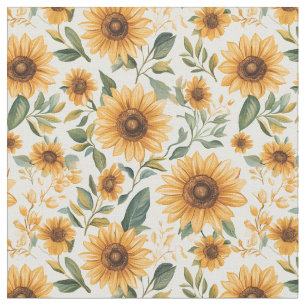 Floral Yellow Sunflowers Fabric