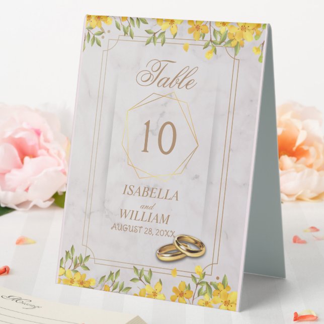 Floral Yellow wedding   Table Tent (In SItu (Wedding))