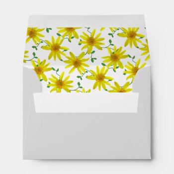 Floral Yellow Wildflowers Custom Address Envelope by KreaturFlora at Zazzle