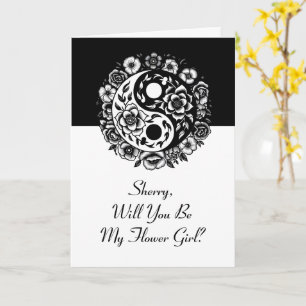 Floral Yin Yang Flower Girl Proposal Card