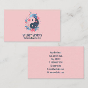 Floral Yin Yang Inspired Balance Business Card