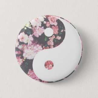Floral Yin Yang Pinback Button