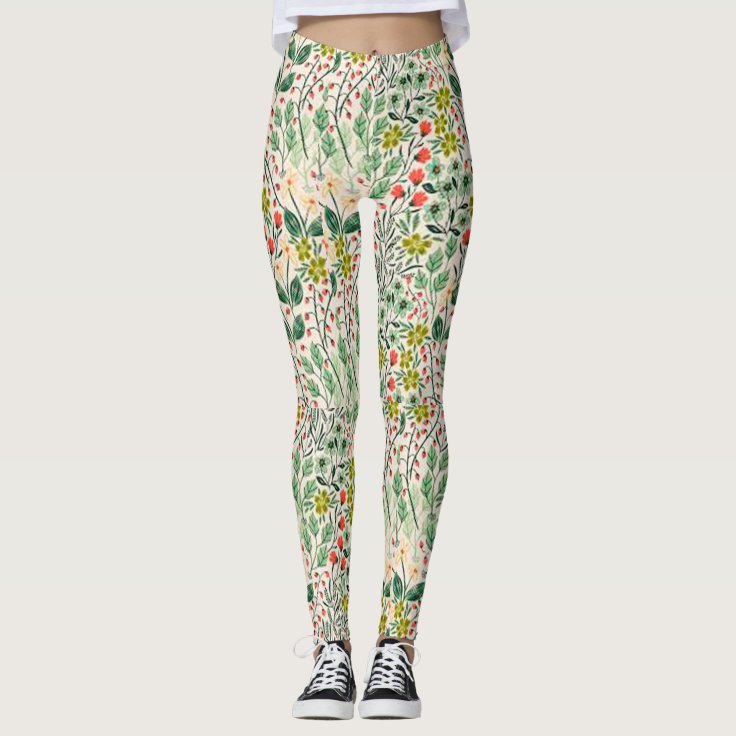Floral Yoga Leggings Zazzle