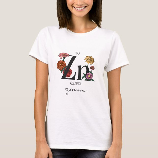 Floral Zinc Element T-Shirt (Front)