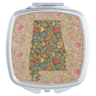 Floralbama Alabama State Floral borders compact Makeup Mirror