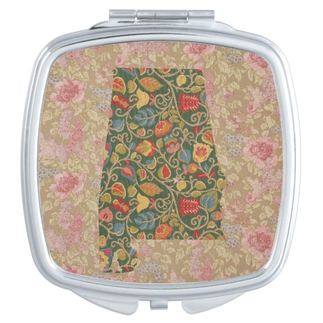 Floralbama Alabama State Floral borders compact Makeup Mirror (Front)