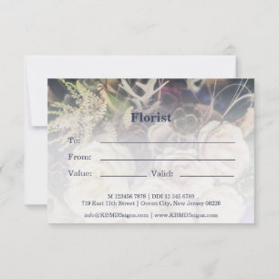 FloralCustom Photo Purple Florist Gift Certificate Note Card