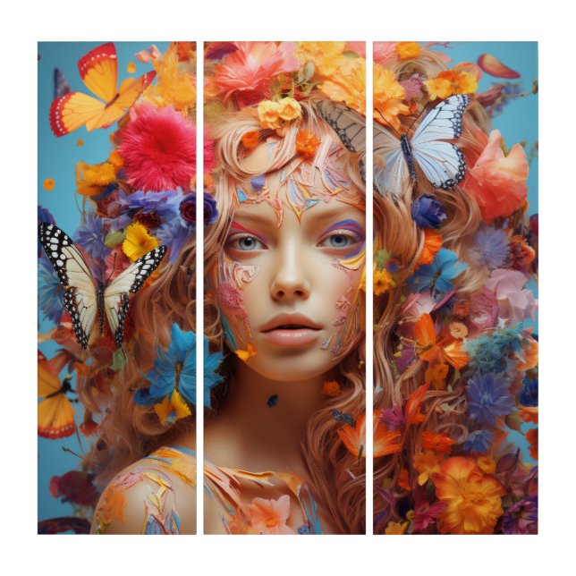 Florale Metamorphosis: Butterfly Triptych (Front)