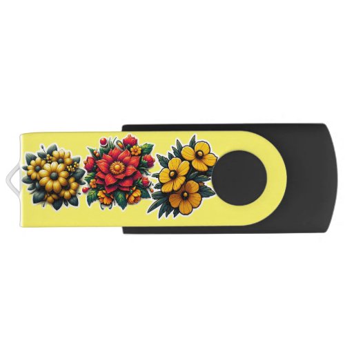 FloralFlash Stylish USB Drives with Floral Desig