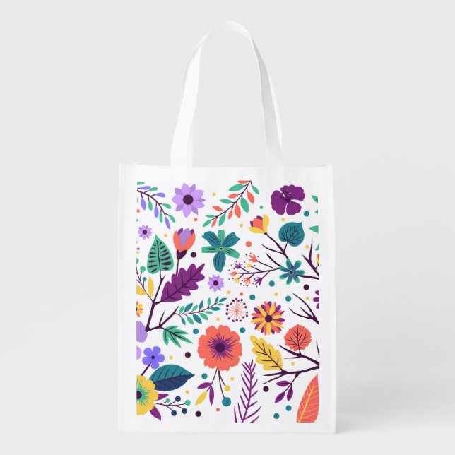 floralis reusable grocery store grocery bag (Front)