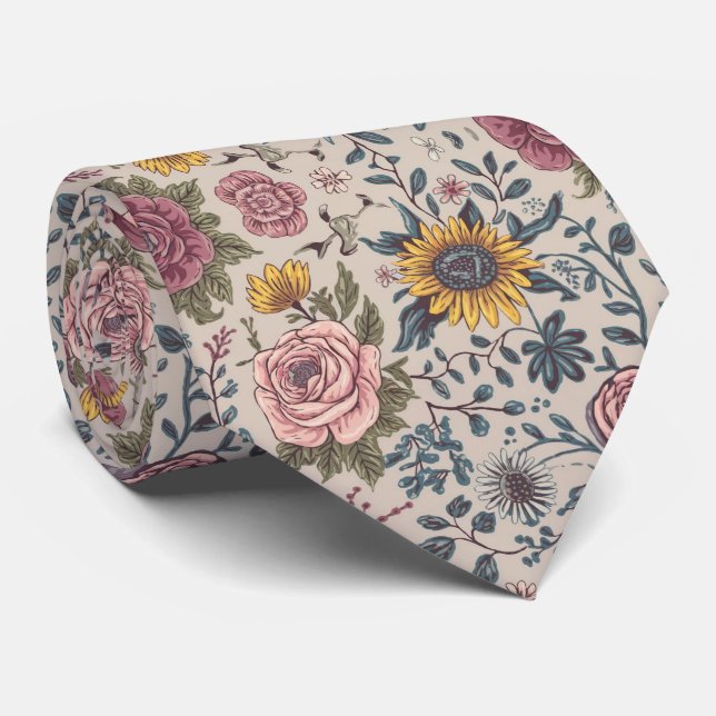 Florally elegant neck tie (Rolled)