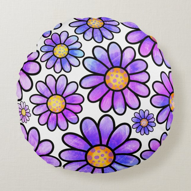 Floralness Round Pillow (Front)