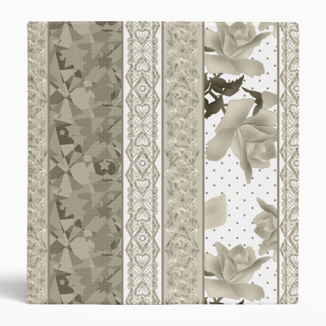 #floralretro, floral pattern 3 ring binder (Front)