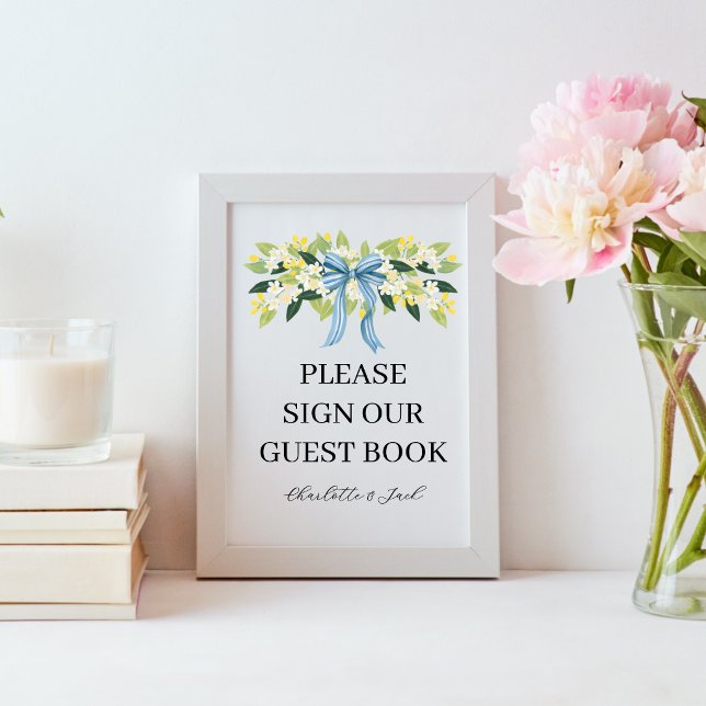 Florals and Bow Sign the Guest Book Sign (Creator Uploaded)