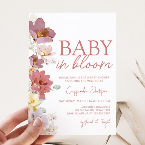 Florals Baby Bloom Baby Shower  Invitation