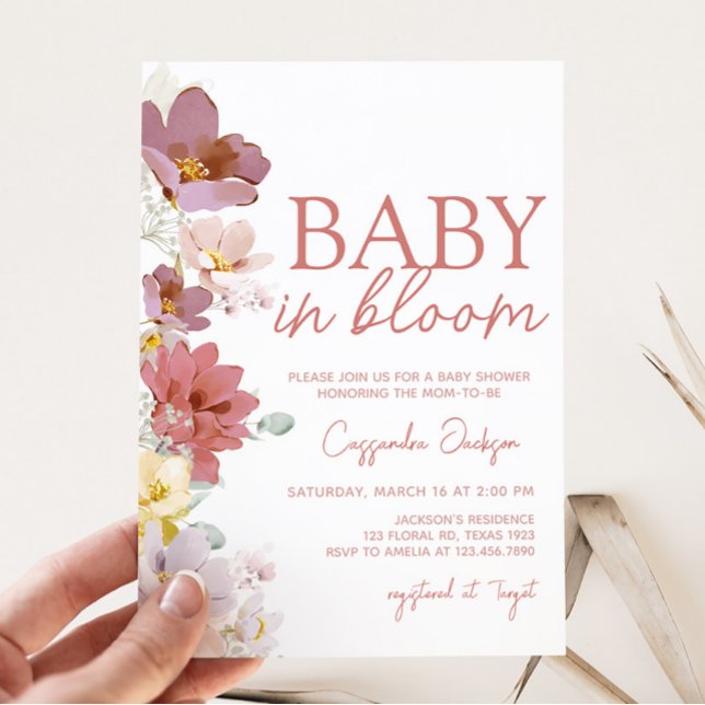 Florals Baby Bloom Baby Shower  Invitation (Spring Wildflower Baby Shower Invitation)