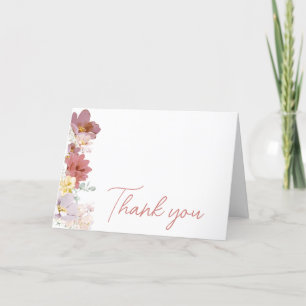Florals Baby Bloom Baby Shower Letterpress Thank You Card