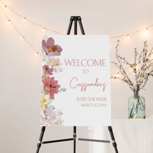 Florals Baby Bloom Baby Shower Welcome Sign
