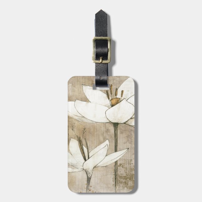 Florals Drawn by Pencil Luggage Tag (Front Vertical)