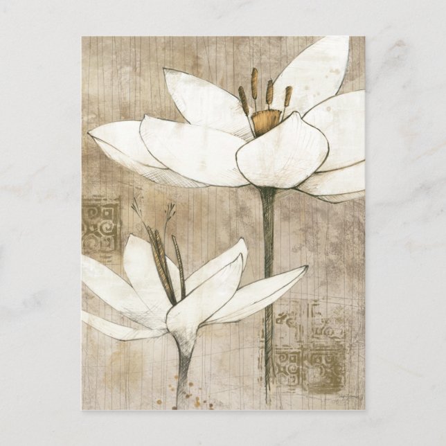 Florals Drawn by Pencil Postcard (Front)