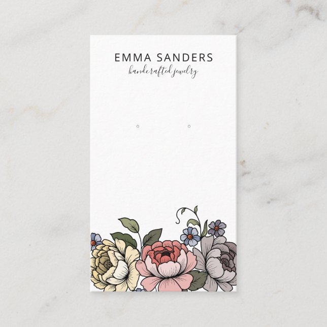 Florals Earring Jewelry Calling Card (Front)