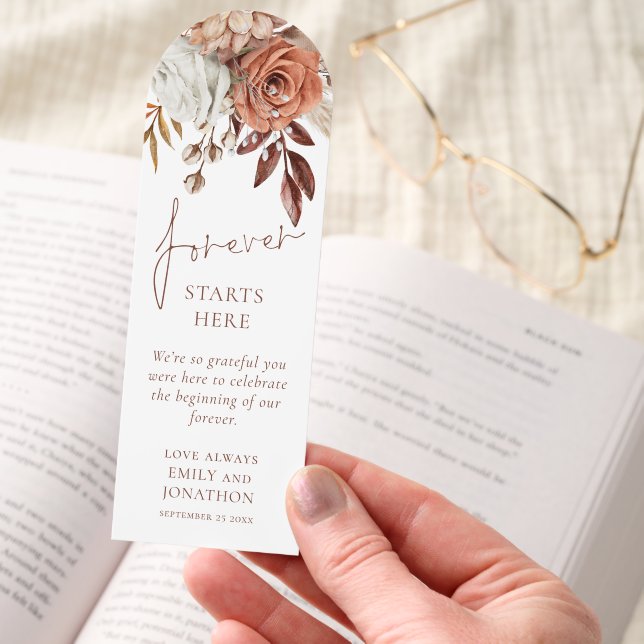 Florals Forever starts here photo wedding favor  Bookmarks (Hand)