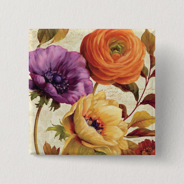 Florals in Full Bloom Button (Front)