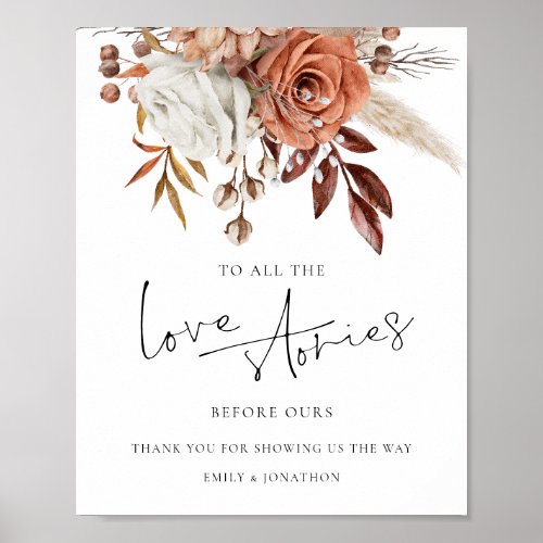Florals Love Stories Before Ours Wedding Sign