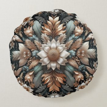 Florals Pattern 1 Round Pillow by steelmoment at Zazzle