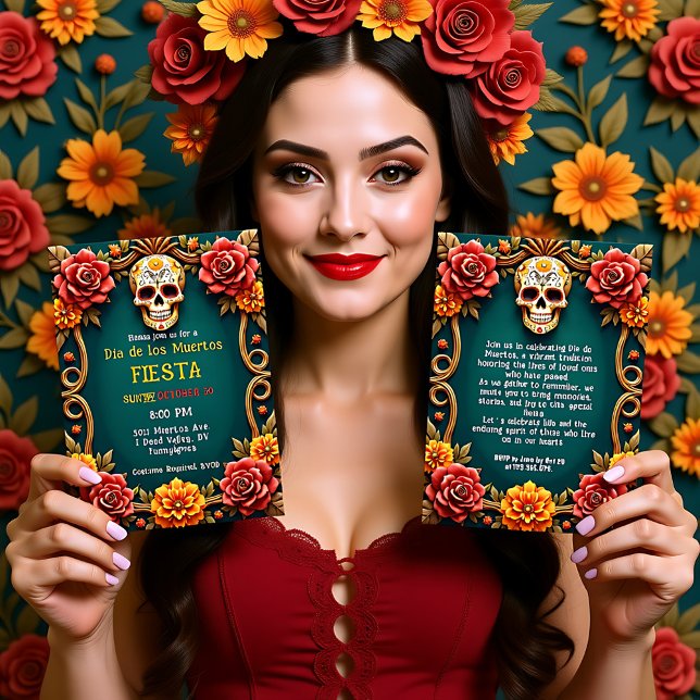 💀🎉Florals & Phantoms, the Día de los Muertos Invitation (💀🎉Florals & Phantoms, the Día de los Muertos Invitation)