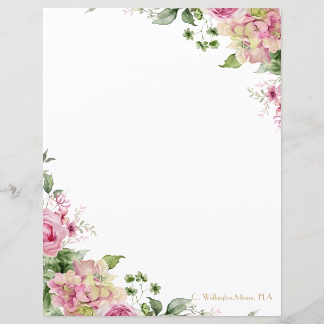 Florals Pink Elegant Customizable  (Front)