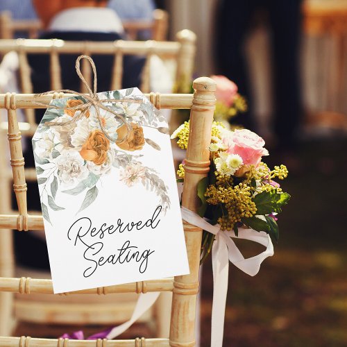 Florals Reserved Seating Wedding Large Tag