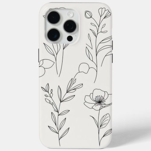 Florals Simple iPhone 15 Pro Max Case