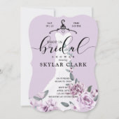 Florals White Wedding Dress Drop In Bridal Shower Invitation (Front)