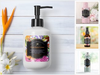 Florals With Black Frame Soap and Cosmetic Labels