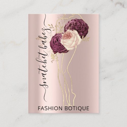 Florals Wreath Rose QR Code Body SculptingStylist  Business Card