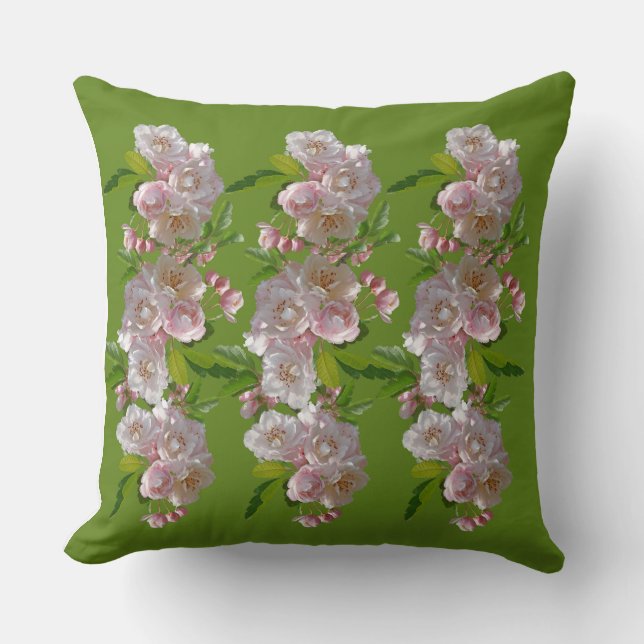 FloralThrowPillow CozyDecor BloomInStyle Elegan Throw Pillow (Front)