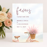FloralVintage Bicycle Engagement Party Favors Sign