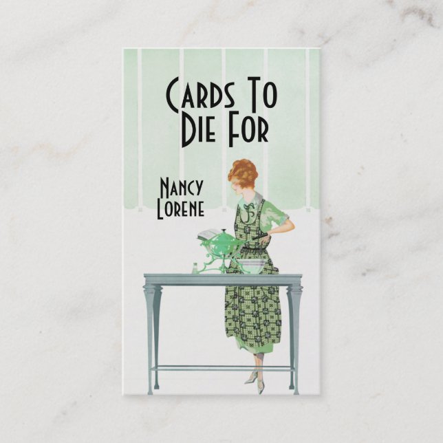 Flora's Fondue in Green Business Card (Front)