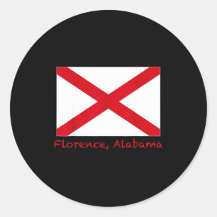 Florence Alabama Usa State Flag Souvenir  Classic Round Sticker