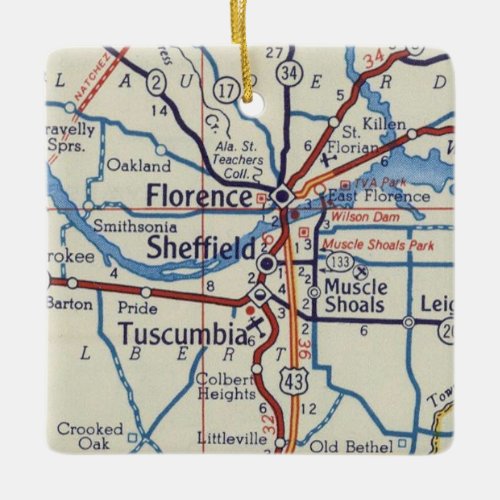 Florence and Muscle Shoals Alabama Ornament