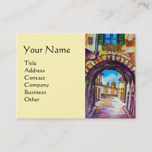 FLORENCE ANTIQUE ALLEY VIEW CHURCH CESTELLO Cream Business Card
