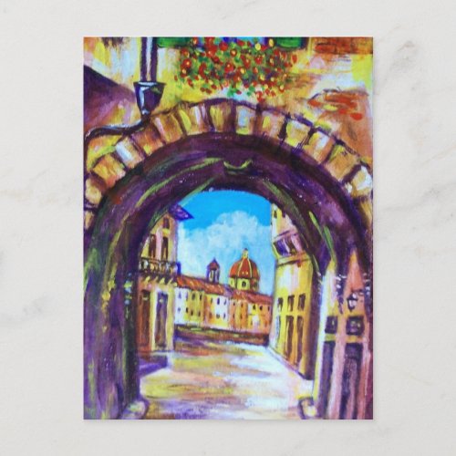 FLORENCE ANTIQUE ALLEY VIEW CHURCH CESTELLO POSTCARD