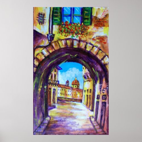 FLORENCE ANTIQUE ALLEY VIEW CHURCH CESTELLO POSTER