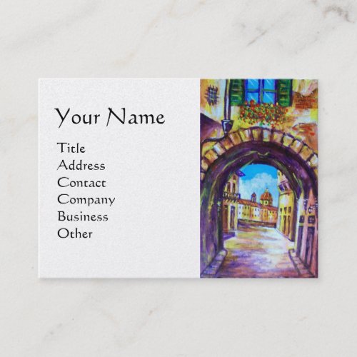 FLORENCE ANTIQUE ALLEY VIEW CHURCH CESTELLO White Business Card