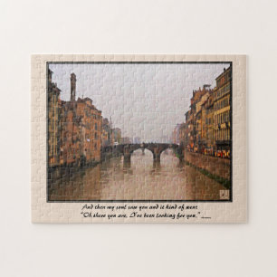 Florence Bridge With Love Quote Jigsaw Puzzle